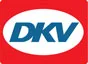DKV-Logo mit blauen Buchstaben auf weißem, ovalem Hintergrund und einem roten, rechteckigen Rahmen.